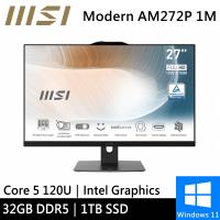 微星 Modern AM272P 1M-858TW-SP3 27型(Core 5 120U/32G DDR5/1TB/W11)