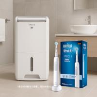 HITACHI日立 1級能效7公升舒適節電除濕機 RD-14FJ+歐樂B多向3D電動牙刷PRO1旗艦系列