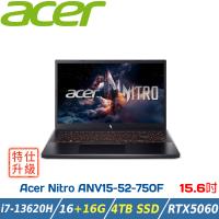 【改機升級】ACER Nitro ANV15-52-750F 黑 (i7-13620H/16+16G/4TB/RTX5060/W11) 宏碁