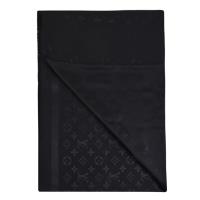 LV LOUIS VUITTON路易威登 M96987 Monogram Classic 羊毛混紡經典花紋長圍巾 / 披肩 黑