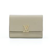 Louis Vuitton 展示品 Capucines Taurillon 小牛皮釦式中夾(M62159-卵石色)