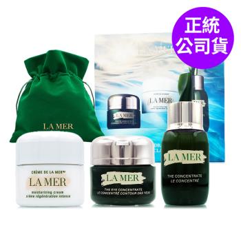 LA MER海洋拉娜 明星典藏禮盒組(內容物:濃萃眼霜15ml+濃萃雙重修復精華15ml+經典乳霜30ml+束口袋) - 正統公司貨