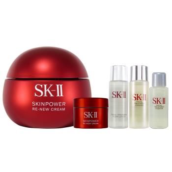 SK-II 肌源賦能煥顏活膚霜100g (贈青春露30ml+青春露10ml+亮采化妝水30ml+肌源賦能煥顏活膚霜15g) (公司貨)