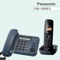 Panasonic 松下國際牌數位子母機電話組合 KX-TS580+KX-TG3411 (文青藍+曜石黑)