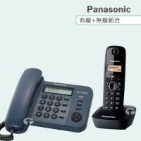 Panasonic 松下國際牌數位子母機電話組合 KX-TS580+KX-TG1611 (文青藍+曜石黑)