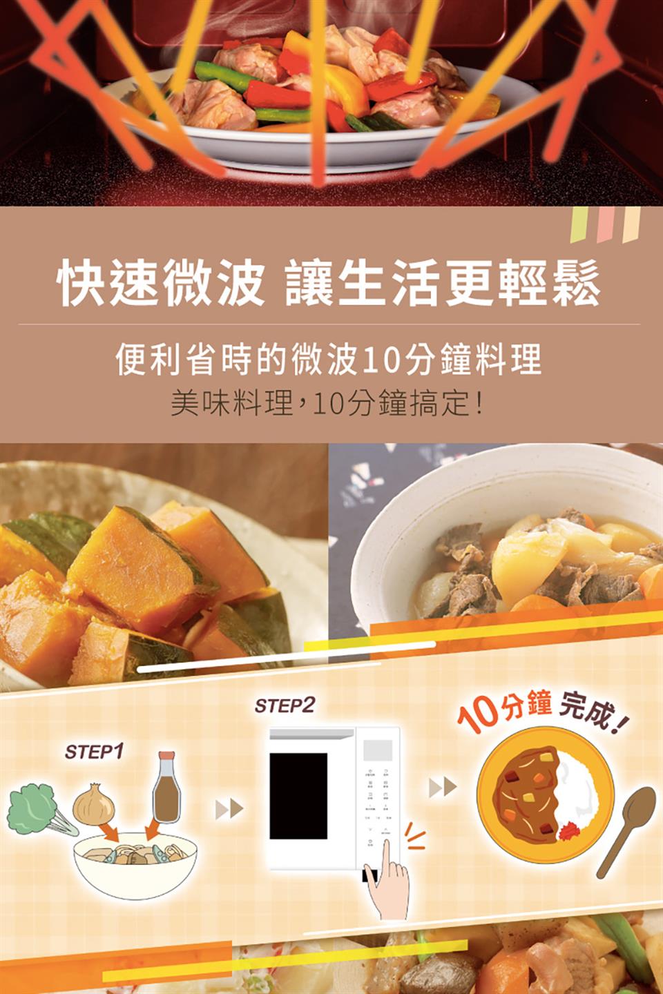快速微波 讓生活更輕鬆 便利省時的微波10分鐘料理 美味料理,10分鐘搞定 10分鐘完成 