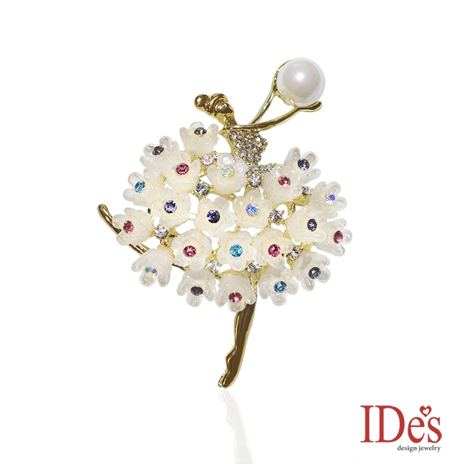 Ides Design 淡水貝珠8mm設計款胸針項鍊 甜心芭蕾 兩用 全館最熱 痞客邦