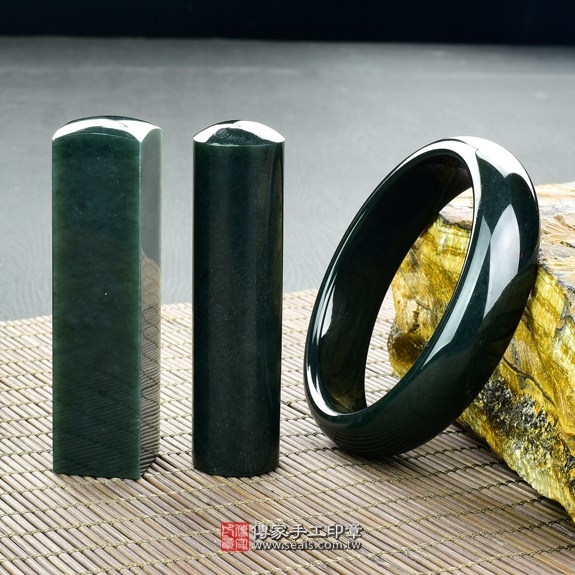 頂級新疆墨玉開運印章印鑑《全手工噴砂》六分，正常高度，單章