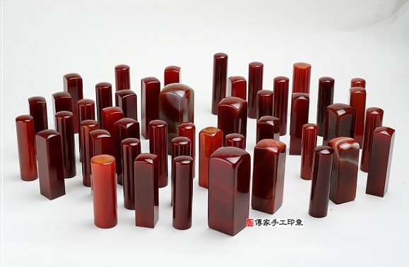 頂級紅瑪瑙開運印章印鑑《半手工噴砂》六分，正常高度，單章。全