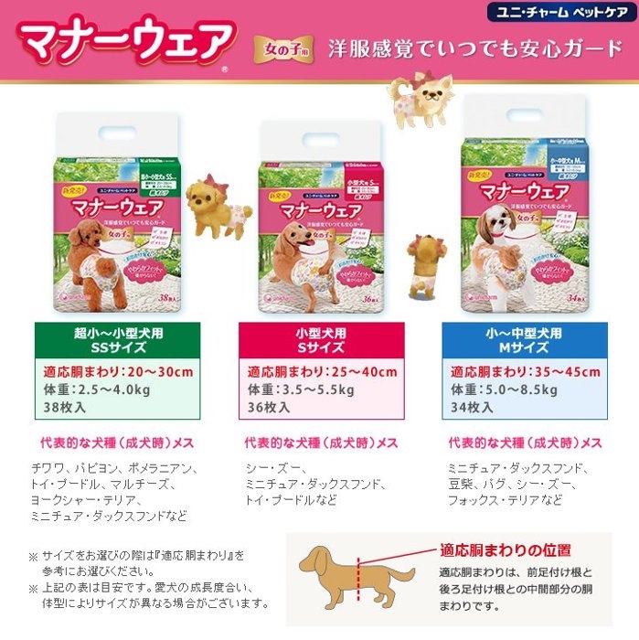 Unicharm 日本消臭大師禮貌帶女用 中型犬l 32片x 4包 尿布墊 Etmall東森購物