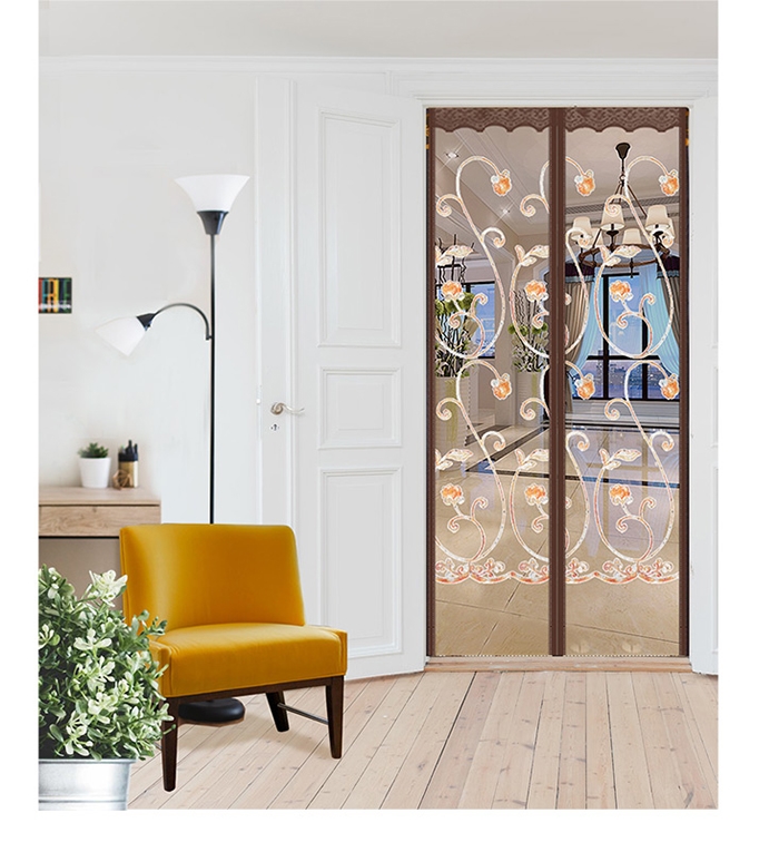 傢飾美升級款刺繡靜音防蚊門簾 2入 門簾 Etmall東森購物網