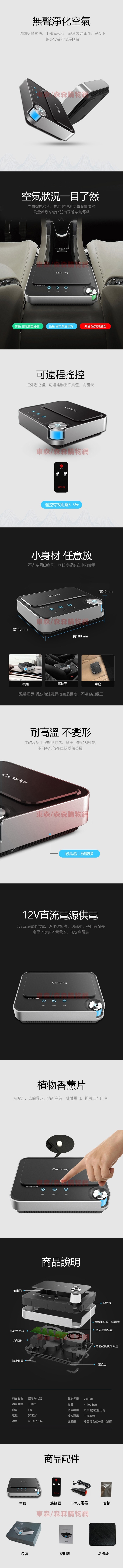 Carliving Q8車用空氣清淨機遙控雙渦輪智能變頻負離子車載淨化器 全館最熱 痞客邦
