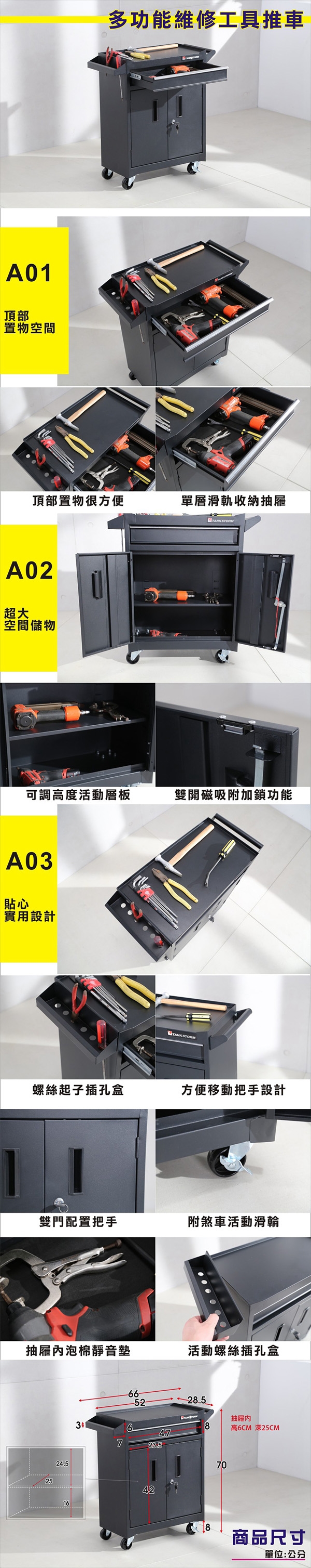 Logis 專業重型工具車文件櫃工具箱刀具車多功能推車汽修零件車五金手推車tz8 各式工具 組 Etmall東森購物