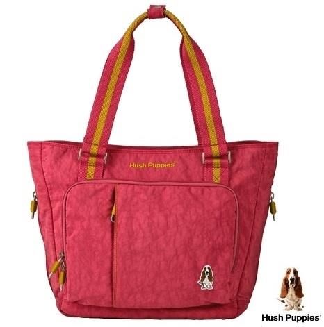 Backbager背包族【Hush Puppies】BEELING 直線系列 多口袋質感 肩背包/購物袋/托特包-酒紅
