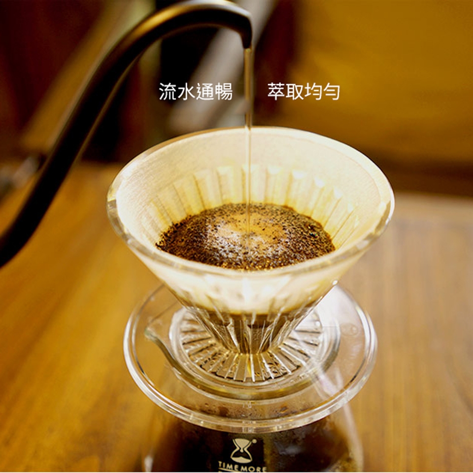 timemore泰摩黑冰瞳手冲咖啡套装组(限量版) (玻璃分享壶360ml 黑色