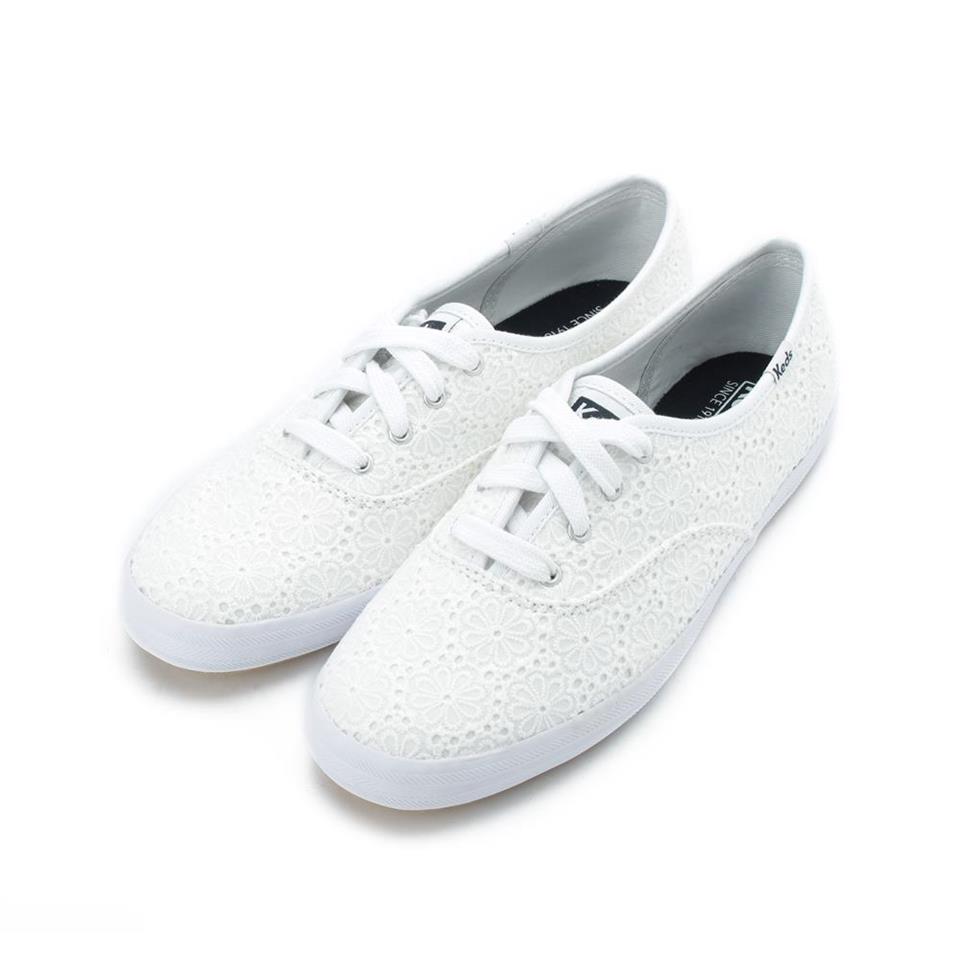 Keds Champion 刺繡綁帶休閒鞋白1w 女鞋 休閒運動鞋 Etmall東森購物