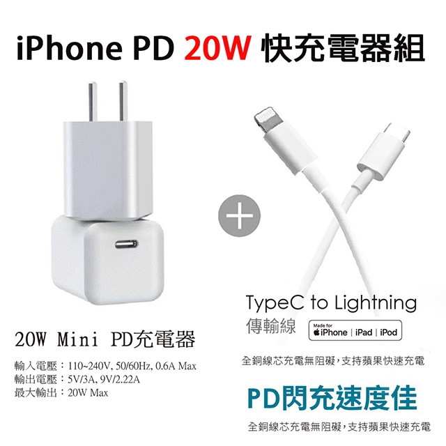 Hero Iphone w Mini Pd充電器 Type C To Lightning 蘋果認證pd快充線 Lightning To Type C Etmall東森購物網