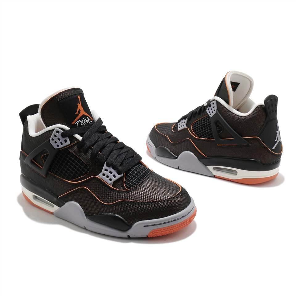 Nike 籃球鞋Air Jordan 4 Retro 女鞋經典款喬丹避震質感穿搭AJ4 黑橘CW7183100 [ACS  跨運動]|籃球鞋|ETMall東森購物網
