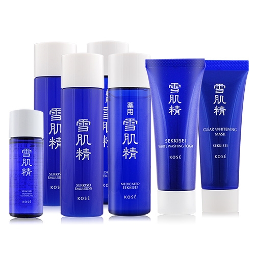 Kose 高絲雪肌精淨透白嫩膚組 化妝水x2 乳液x2 洗顏霜 潔顏油 面膜 Kose 高絲 Etmall東森購物