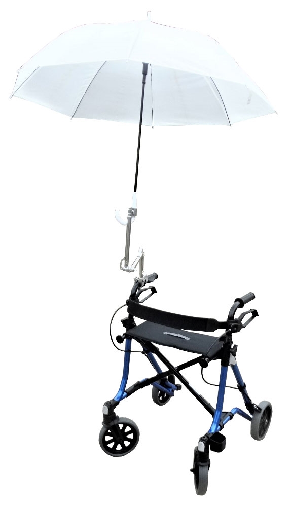 不鏽鋼雨傘固定架-雨傘架-抗強風,穩定，安裝於輪椅、電動代步車、嬰兒車、單車、購物車、銀髮族皆適用