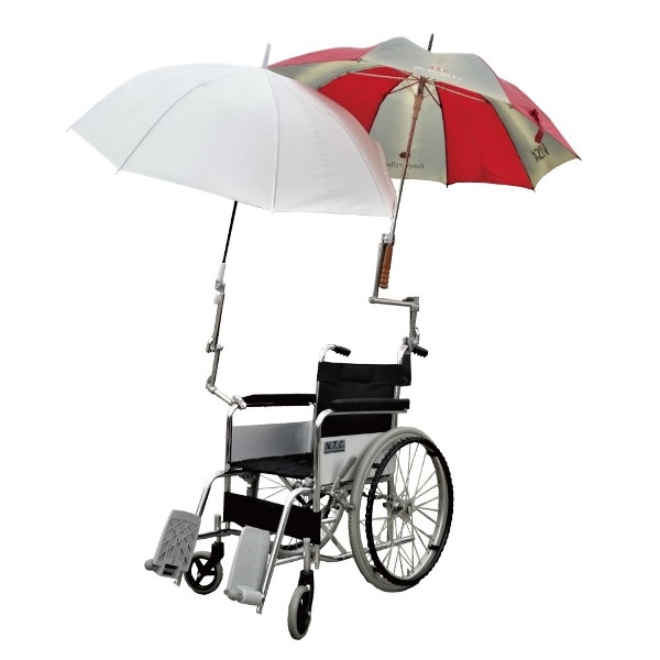 不鏽鋼雨傘固定架-雨傘架-抗強風,穩定，安裝於輪椅、電動代步車、嬰兒車、單車、購物車、銀髮族皆適用