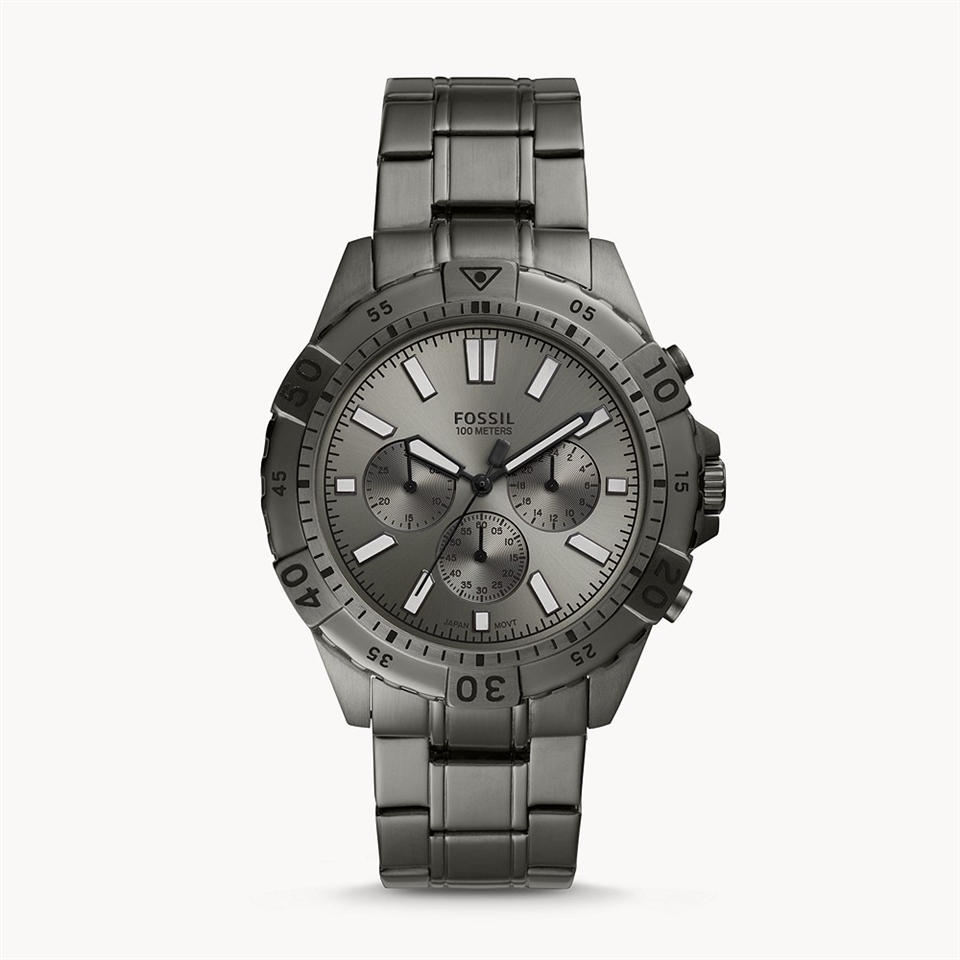 FOSSIL】計時碼表煙燻不銹鋼腕錶(FS5621 