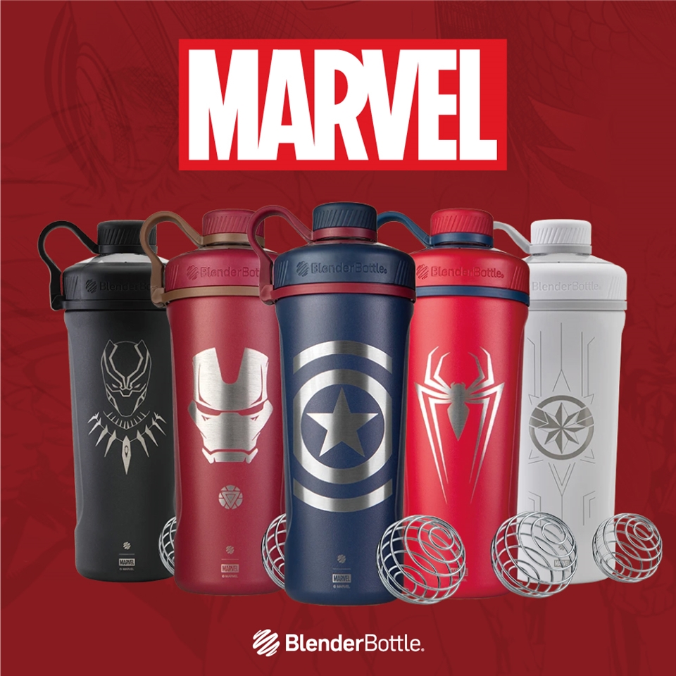 Blender Bottle Radian Bottle, Insulated, Matte Red, Marvel, SpiderMan Spider, 26 Ounce