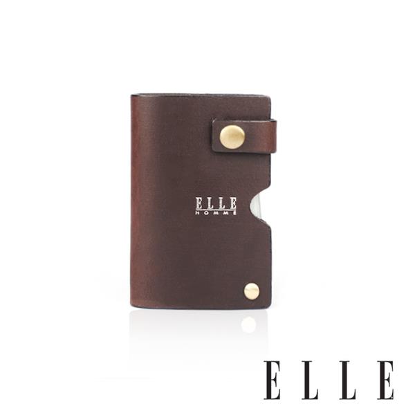背包族【ELLE HOMME】ELLE多層卡片夾/收納夾(咖啡色)