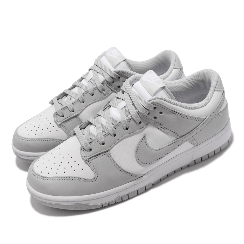 Nike 休閒鞋Dunk Low Retro 運動男女鞋經典款復刻皮革舒適穿搭滑板白灰