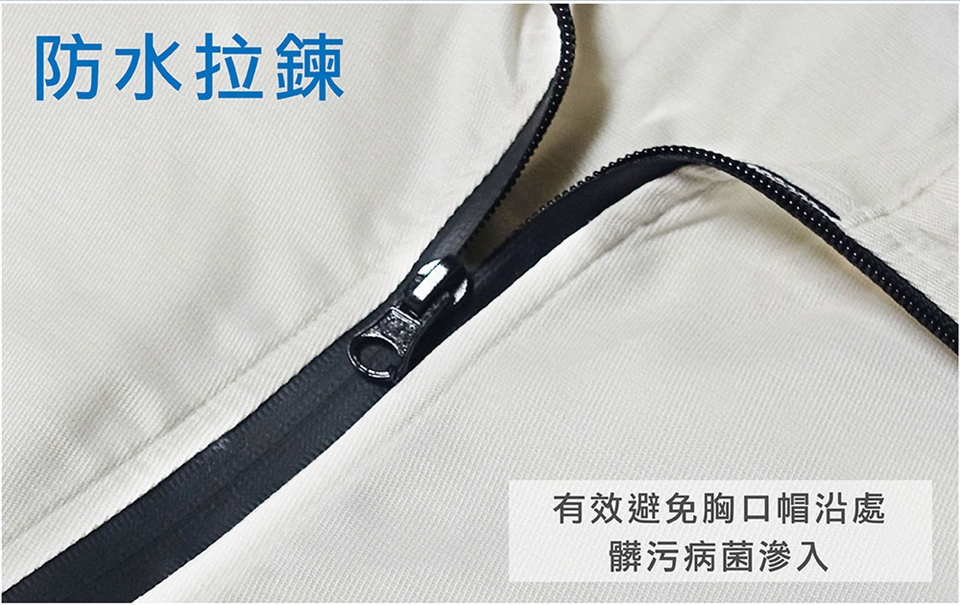 K防護衣，台灣製造，專利「銀銅鈦纖維」通過SGS、日本SEK紅色醫療級檢測除病菌率達99.9%以上。 2.防飛沫、防潑水、抗UV、可機洗，給你最安全的生活防護，穿出防護衣的新時尚。