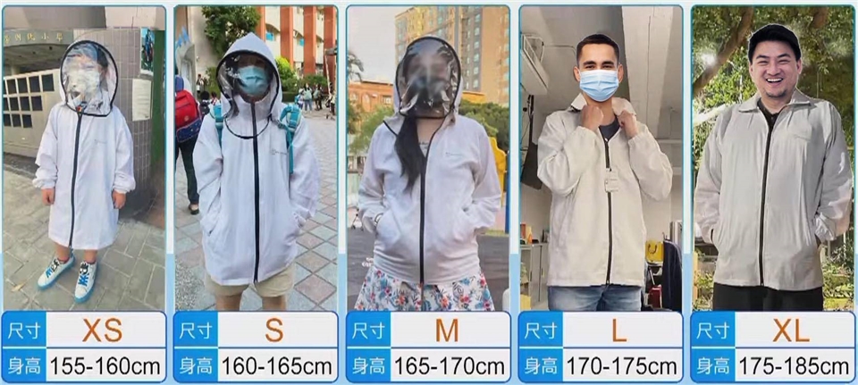 K防護衣，台灣製造，專利「銀銅鈦纖維」通過SGS、日本SEK紅色醫療級檢測除病菌率達99.9%以上。 2.防飛沫、防潑水、抗UV、可機洗，給你最安全的生活防護，穿出防護衣的新時尚。