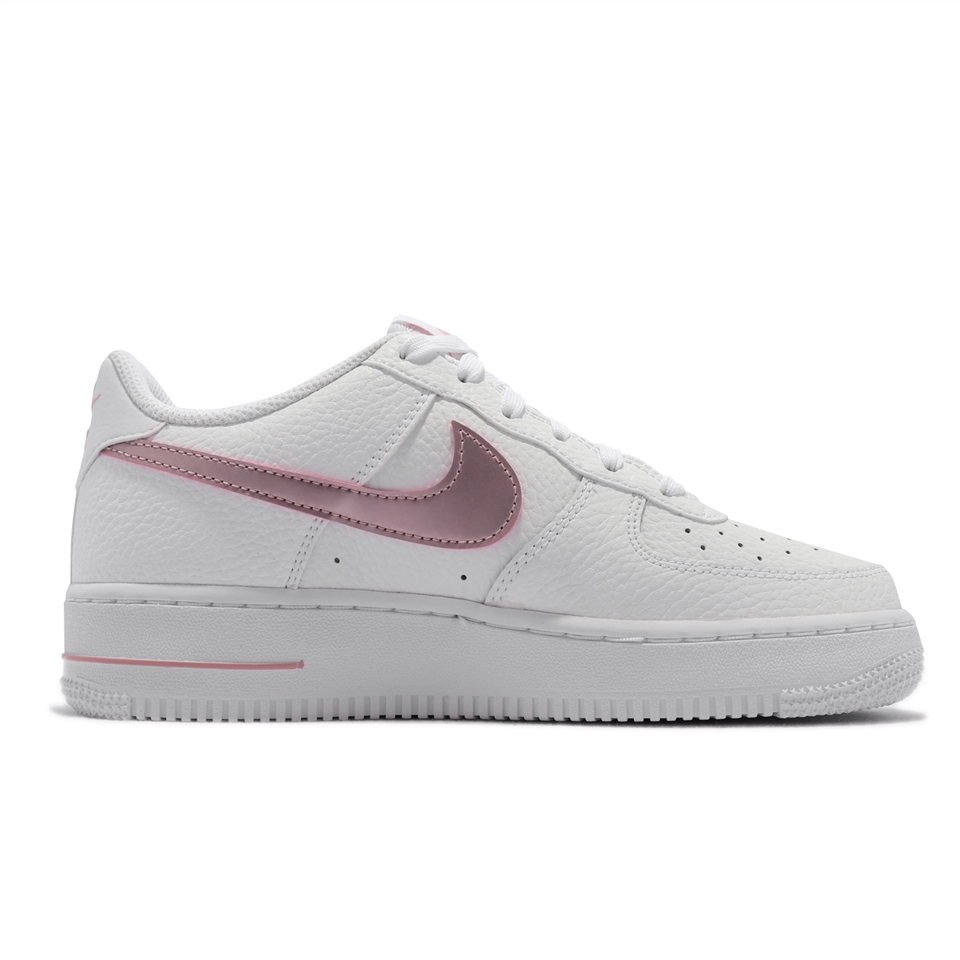 Nike 休閒鞋Air Force 1 GS 女鞋經典款荔枝皮質感穿搭大童白粉CT3839-104 [ACS  跨運動]|休閒運動鞋|ETMall東森購物網