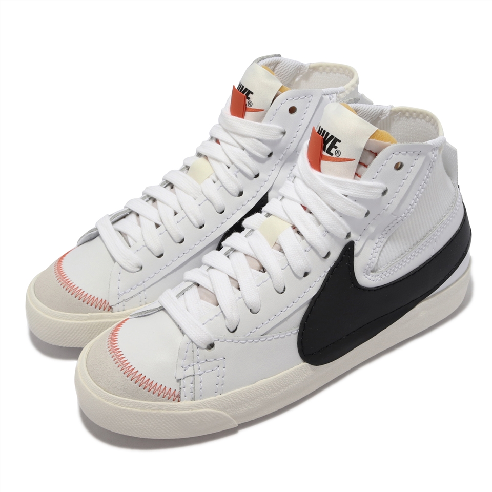 Nike 休閒鞋Blazer Mid 77 Jumbo 經典男女鞋高筒大logo 皮革彈性鞋跟白