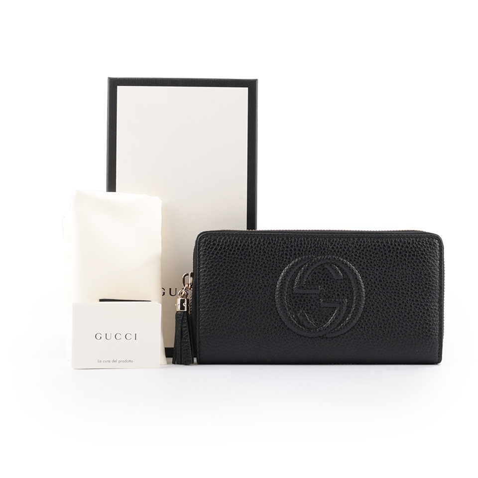 GUCCI SOHO 牛皮ㄇ形拉鍊長夾(黑色) 598187 A7M0G 1000|長夾/中夾/短夾 ...
