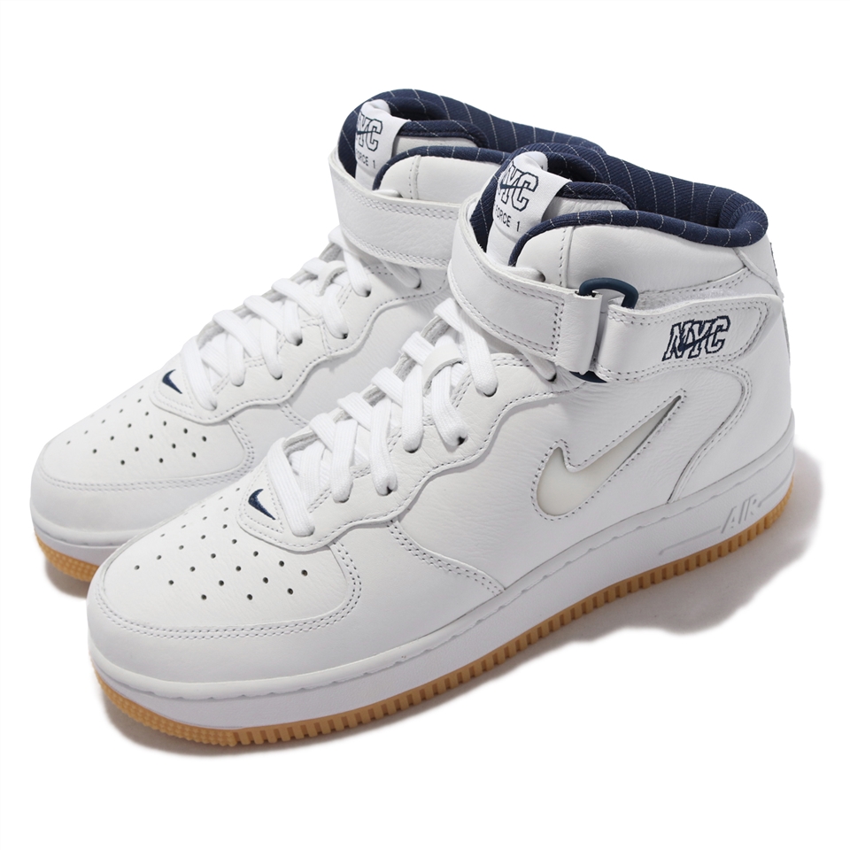 Nike 休閒鞋Air Force 1 Mid QS 男女鞋經典洋基隊紐約地鐵皮革情侶穿搭