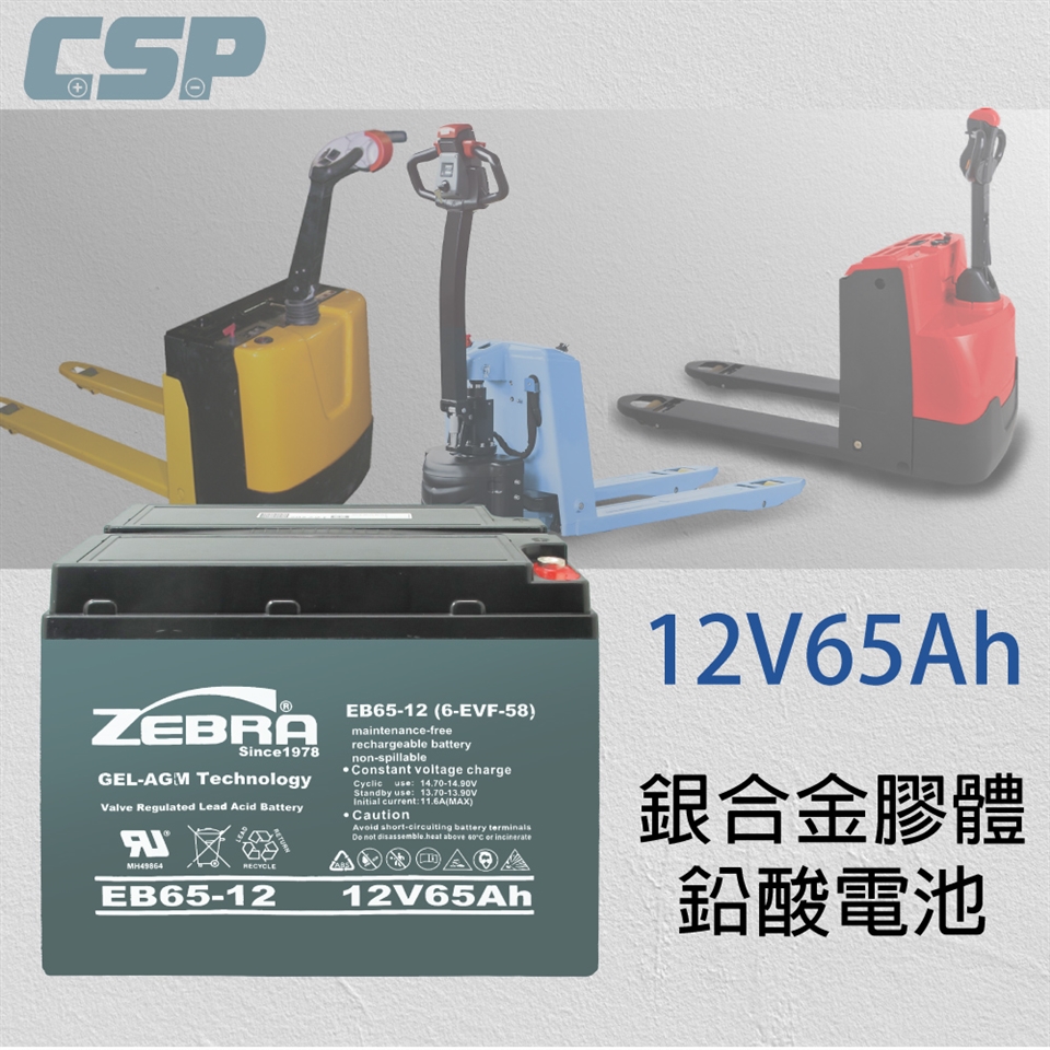 CSP】EB65-12 銀合金膠體電池12V65A 電動車電動機車老人代步車電動輪椅