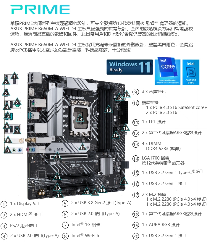 ASUS INTEL B660 B660M-A CPU D4 LGA1700 PRIME mATX チップセット マザーボード 国内正規代理店品 対応  第12世代 【SALE／94%OFF】 第12世代