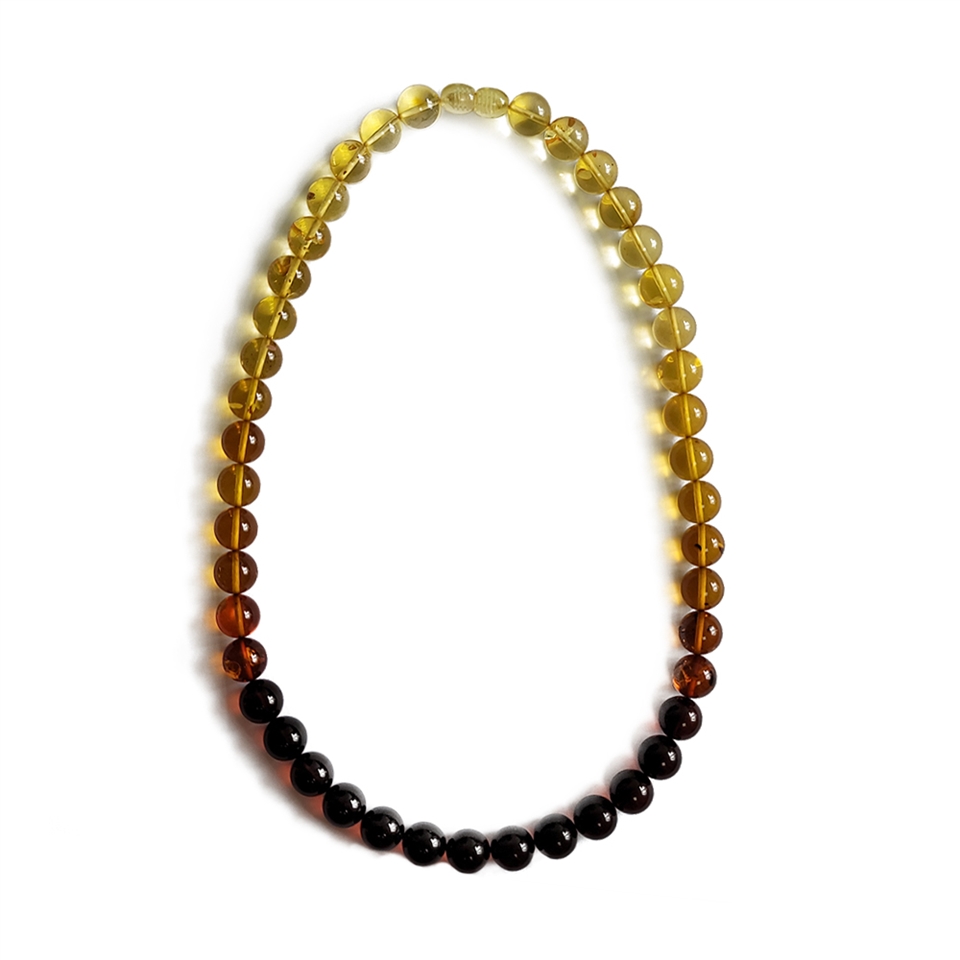 優雅琥珀來自波羅地海10-10.5mm 彩虹漸層琥珀項鍊|琥珀/蜜蠟|ETMall