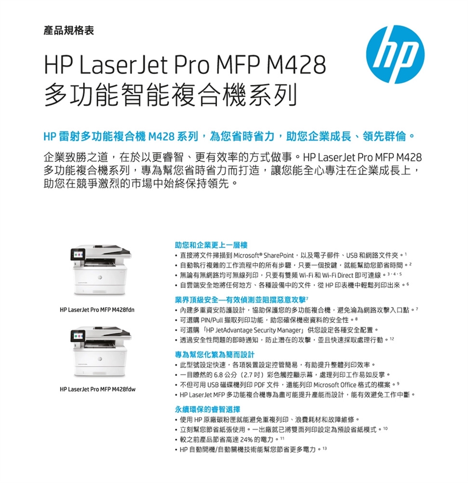 HP LaserJet Pro M428fdn 黑白雷射複合機 (W1A29A) - PChome 商店街