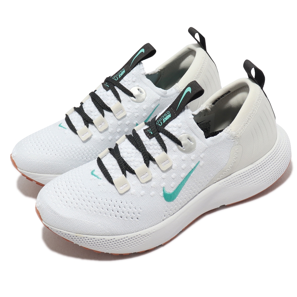 Nike 慢跑鞋Wmns React Escape RN FK 女鞋白綠緩震襪套式運動鞋路跑