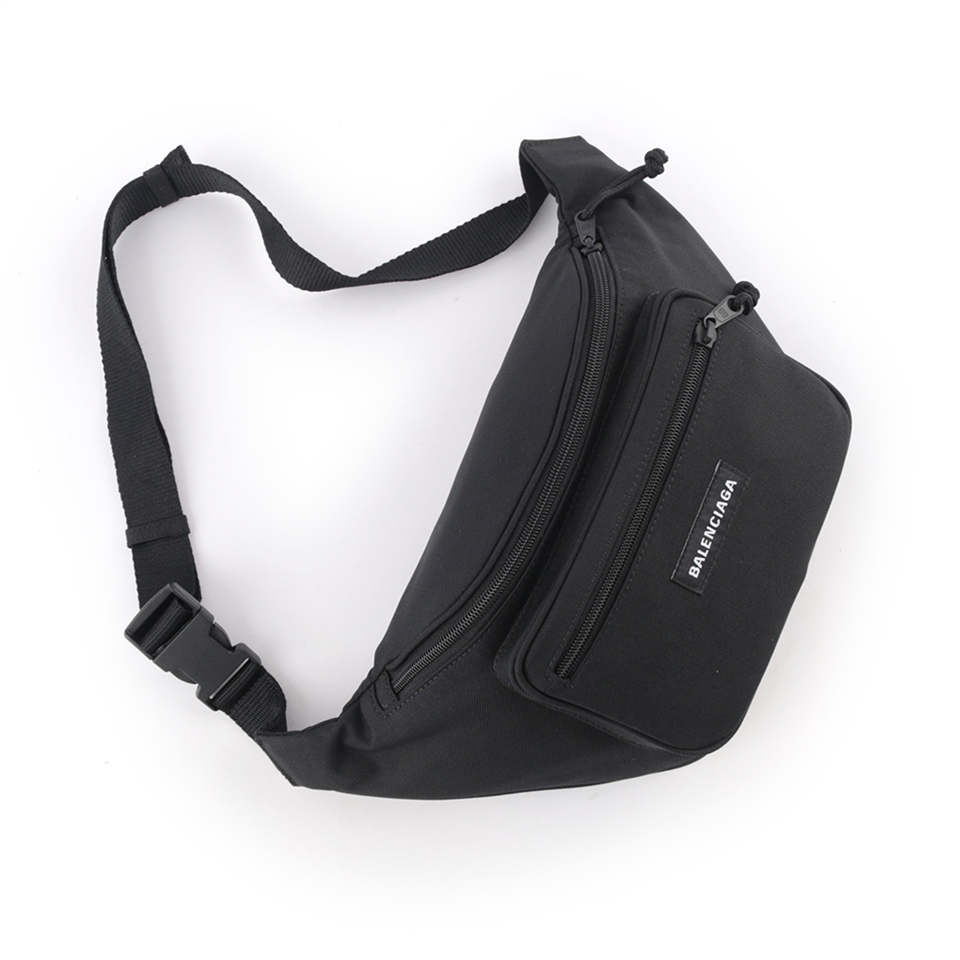 BALENCIAGA Explorer Logo尼龍腰包/胸口包(黑色) 482389 2JMF7 1000 