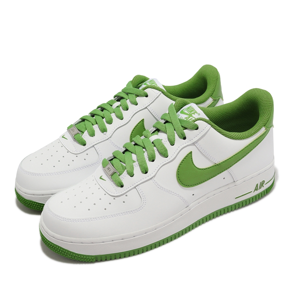 Nike 休閒鞋Air Force 1 07 男鞋白草綠AF1 皮革經典DH7561-105