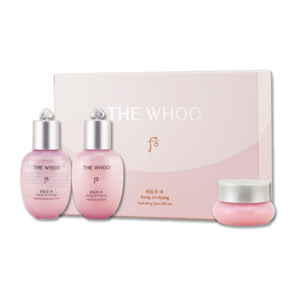 WHOO 后】拱辰享水蓮花保濕3件組（水凝露20ML+水凝乳20ML+凝霜4ML