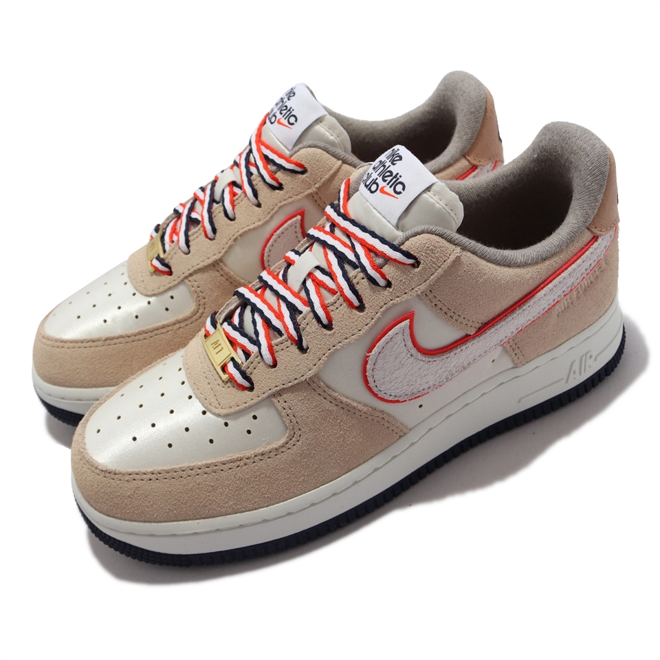 Nike 休閒鞋Wmns Air Force 1 07 LX 女鞋麂皮米白橘DQ5079-111 [ACS 跨