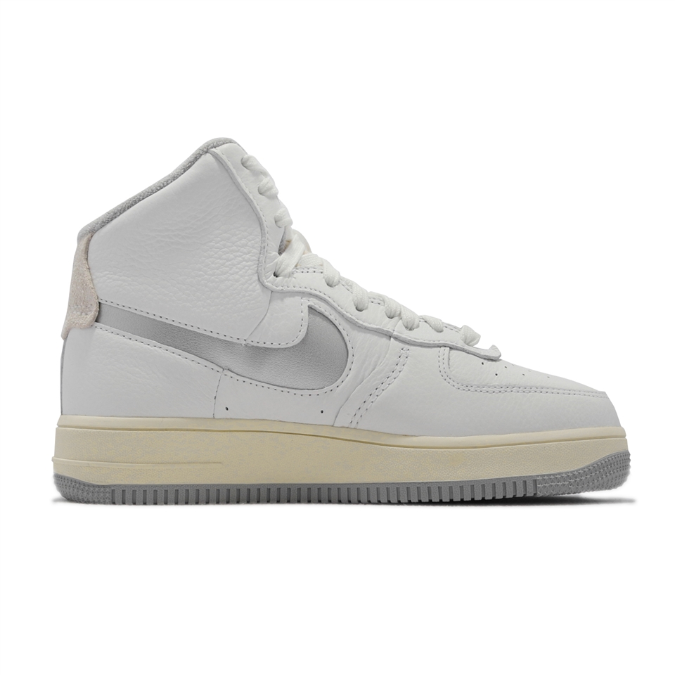 Nike 休閒鞋W AF1 Sculpt 女鞋復古高筒白銀奶油底DC3590-101 [ACS 跨