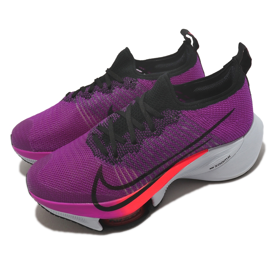 Nike 慢跑鞋Air Zoom Tempo Next% FK 女鞋螢光紫路跑氣墊運動鞋CI9924