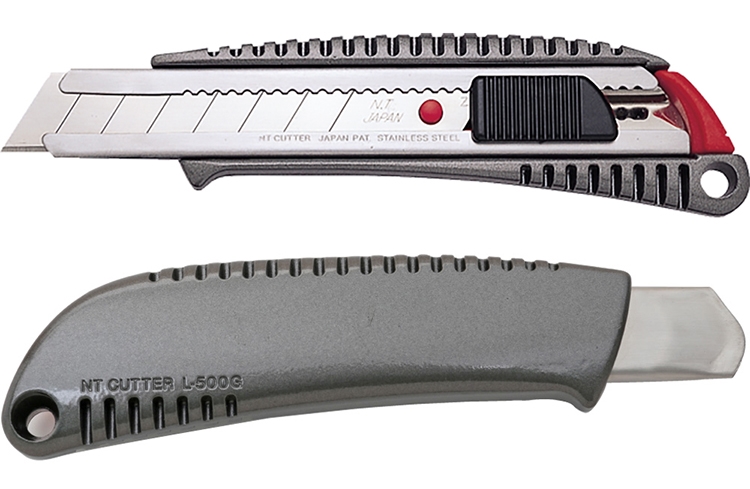 日本大型L刃金屬美工刀自動鎖定;鋁壓鑄握把;刀片寬