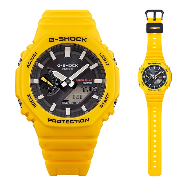 CASIO G-SHOCK 太陽能智慧藍芽農家橡樹計時錶/黃/GA-B2100C-9A|G-SHOCK