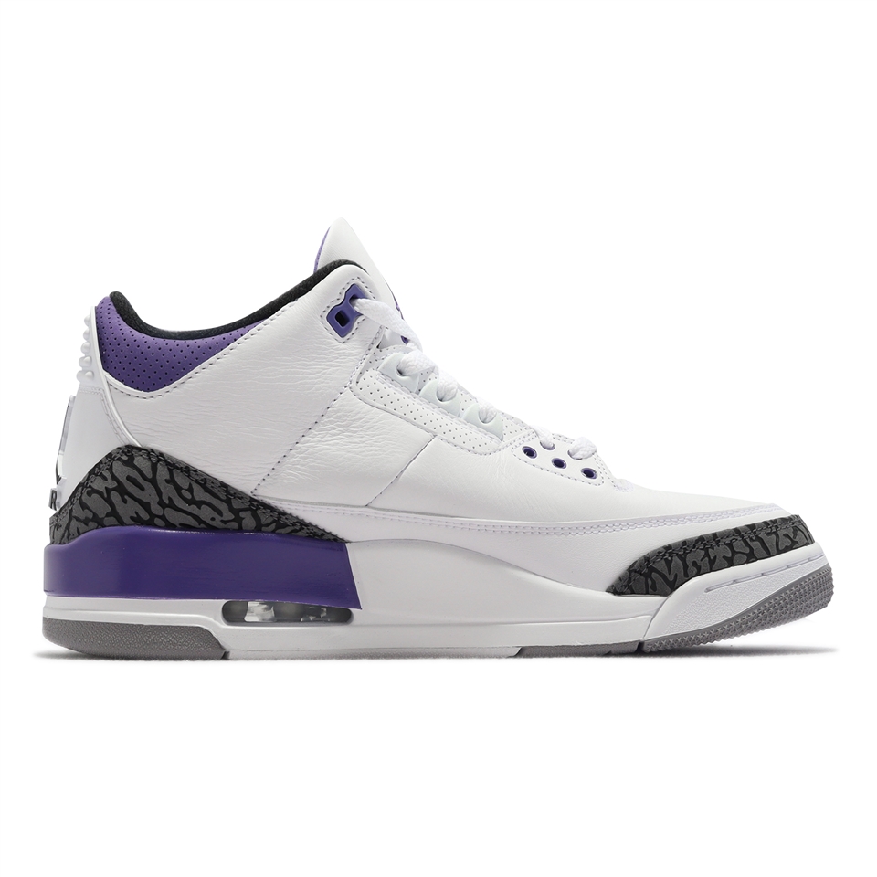 Nike Air Jordan 3代Retro 男鞋AJ3 Dark Iris 爆裂紋紫白CT8532-105