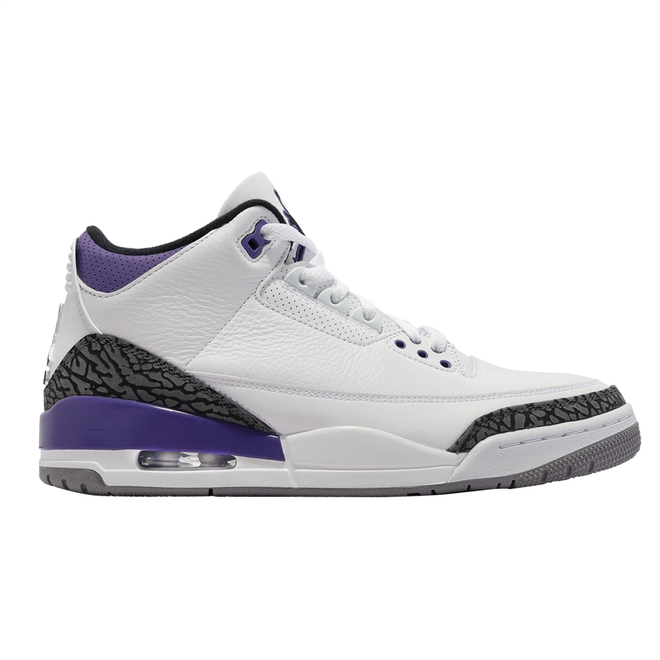 Nike Air Jordan 3代Retro 男鞋AJ3 Dark Iris 爆裂紋紫白CT8532-105